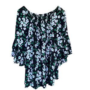 Cato Blouse Womens 18 20W Floral Ruffle Sleeve Boho Top Rayon Plus SizeCat‎